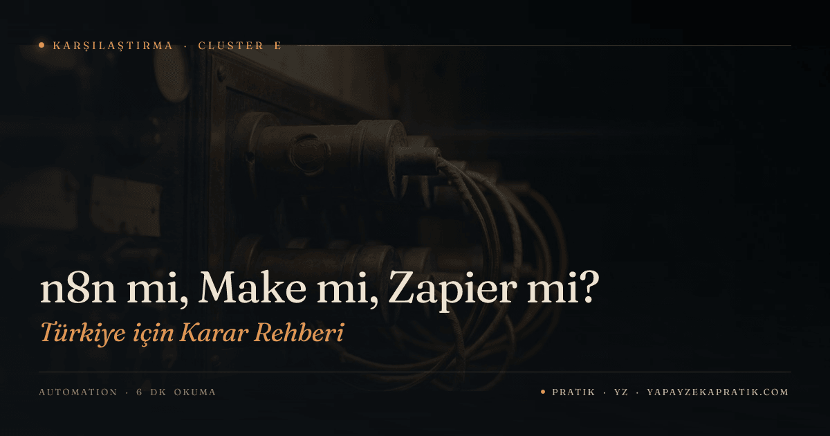 n8n mi, Make mi, Zapier mi? Türkiye için Karar Rehberi